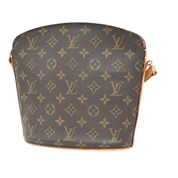 LOUIS VUITTON Logo Drouot Shoulder Bag Monogram Leather Brown M51290 88EF355 - Picture 4 of 16